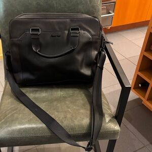 Calvin Klein Men's Black Leather Briefcase